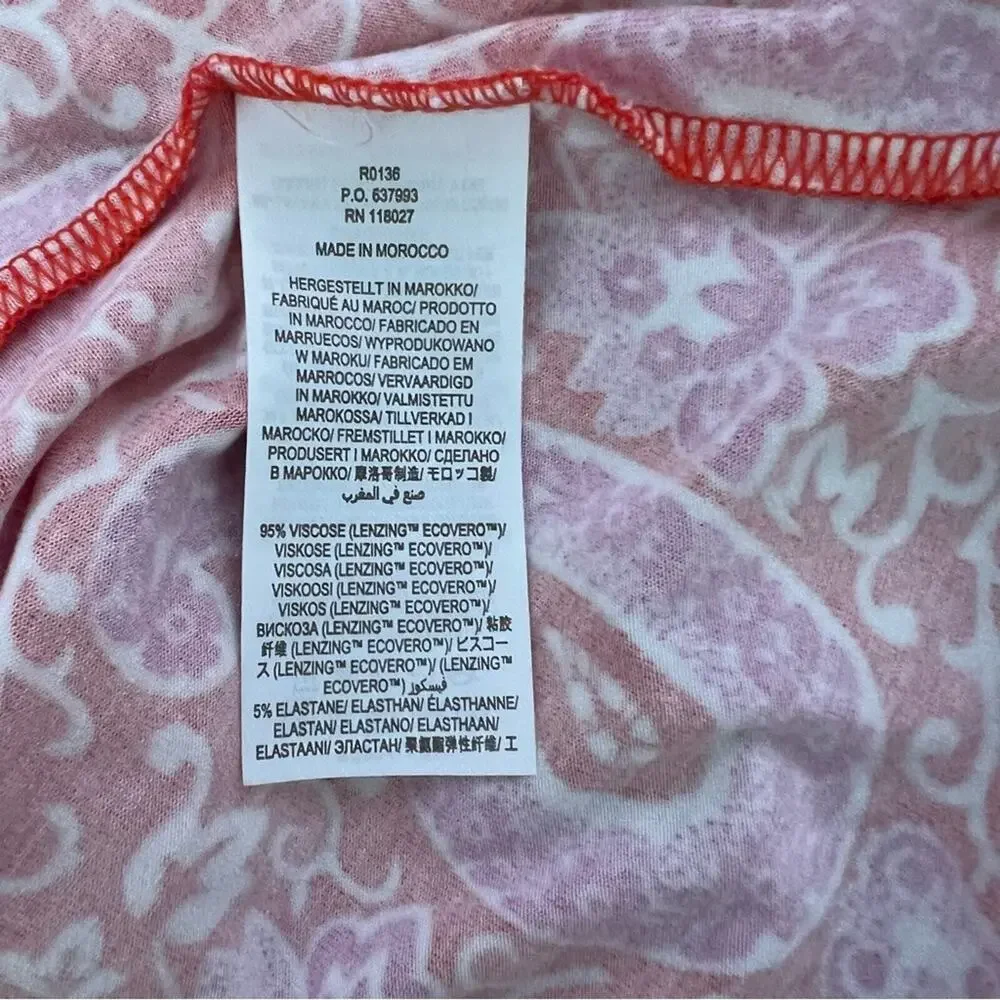 Boden Pull On Jersey Enchanted Paisley Pink Print Skirt Size 6 Petite